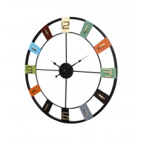 Round Numbers Multicolor Wall Clock